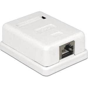 DeLOCK CAT6 Gigabit netwerk uitvoerdoos/montagedoos met 1 RJ45 poort - afgeschermd - tool-free / wit