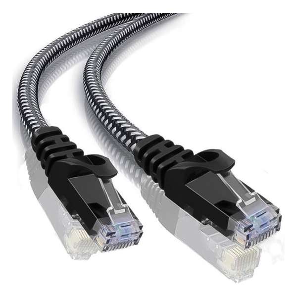 F/UTP kabel | Netwerk kabel | CAT 6 | Afgeschermd | Gevlochten mantel | CU kern | 0.5 meter | Allteq