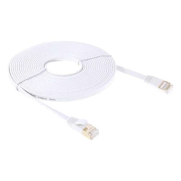 10m CAT7 Ethernet netwerk LAN / internet kabel Gold plated (10000 Mbit/s) - Wit