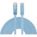 10m CAT6 Ultra dunne Flat Ethernet netwerk LAN kabel (1000Mbps) - Blauw