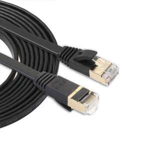 3m CAT7 Ultra dunne Flat Ethernet netwerk LAN internet kabel (1000Mbps) - Zwart