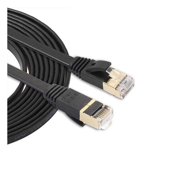 By Qubix internet kabel - 3 meter - zwart - CAT7 ethernet kabel - RJ45 UTP kabel met snelheid 1000mbps