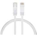 1m CAT6 Ultra dunne Flat Ethernet netwerk LAN / internet kabel (1000Mbps) - Wit