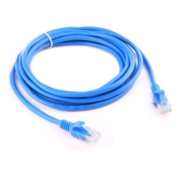 internetkabel van By Qubix - 5 meter - blauw -  CAT5E ethernet kabel - RJ45 UTP kabel met snelheid van 1000Mbps