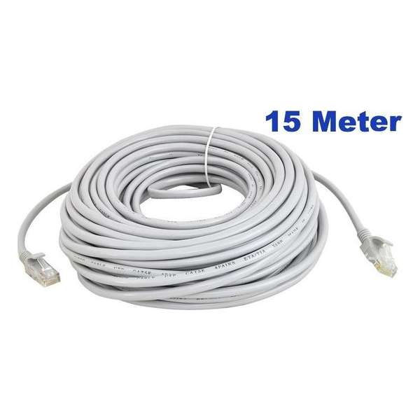 Netwerkkabel 15 meter / LAN Kabel / ISDN DSL STP UTP Kabel / CAT5E RJ45 / Internetkabel