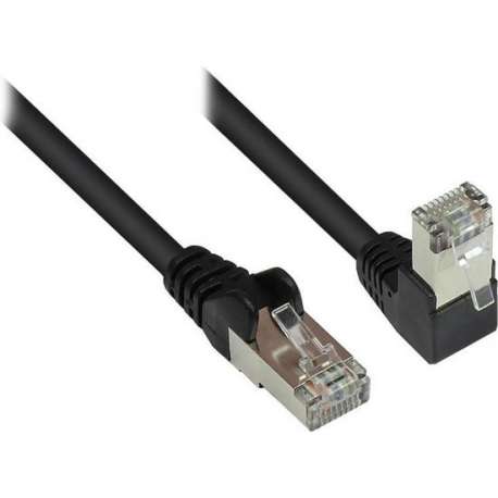 S-Impuls S/FTP CAT6 Gigabit netwerkkabel haaks/recht / zwart - 1 meter