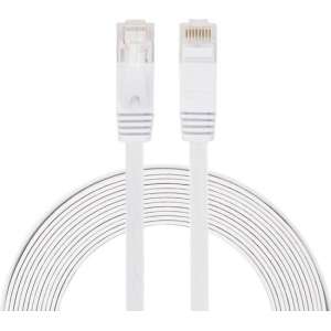 5M Ethernet Netwerk Kabel CAT6 | Gold Plated |  Wit / White |  Tot 1GBps | Platte RJ45 LAN Kabel| Premium Kwaliteit