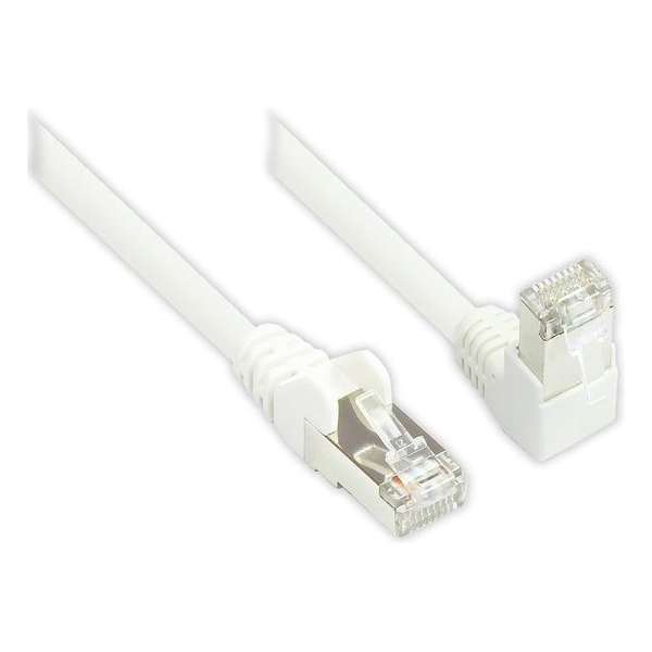 S-Impuls S/FTP CAT6 Gigabit netwerkkabel haaks/recht / wit - 1 meter