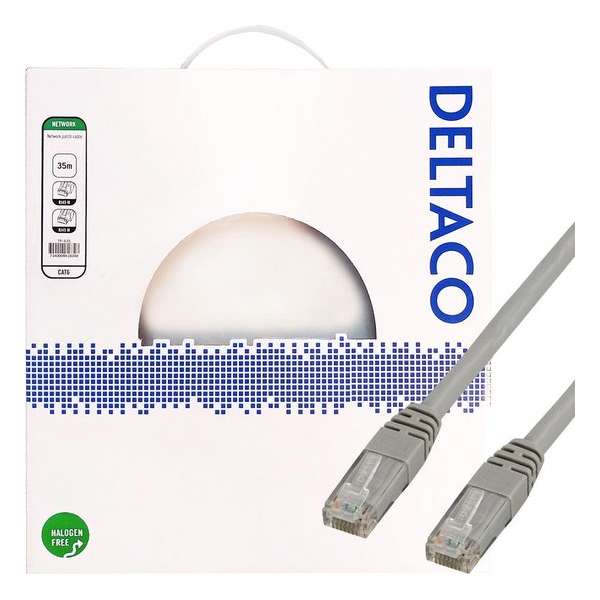 DELTACO TP-635 Cat6 U/UTP Netwerkkabel LSZH - Grijs - 35 meter