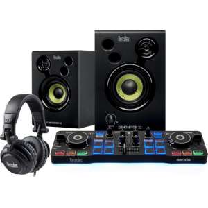 Hercules DJStarter Kit - DJ controller, speakers en DJ koptelefoon - Zwart