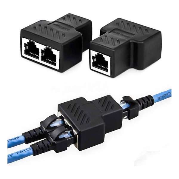 1 naar 2 Netwerk LAN Connector Adapter Extender RJ45 Ethernet kabel