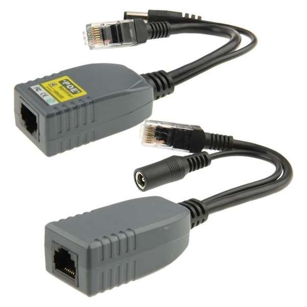 2 stk 904  4 Cores Power Over Ethernet passieve POE Splitter Injector Adapter Kabel Kit voor IP-Camera beveiligingssysteem