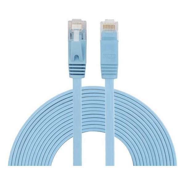 5m CAT6 Ultra dunne Flat Ethernet netwerk LAN kabel (1000Mbps) - Blauw