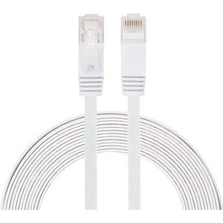 5m CAT6 Ultra dunne Flat Ethernet netwerk LAN kabel (1000Mbps) - Wit