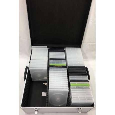 DVD koffer opbergkoffer voor het opbergen van 100 DVDs of games zilver