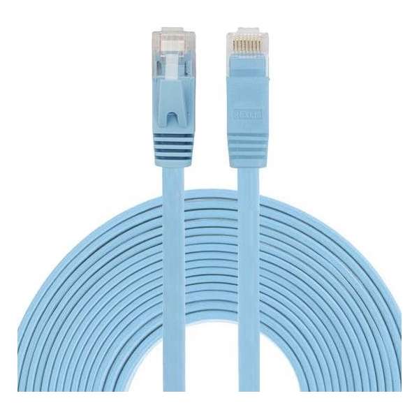 8m CAT6 Ultra dunne Flat Ethernet netwerk LAN internet kabel (1000Mbps) - Blauw