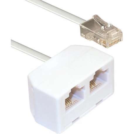 Transmedia RJ45 - RJ45 4-aderige ISDN telefoon splitter / wit - 15 meter