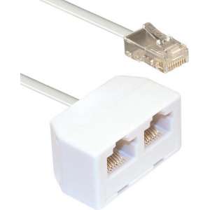 Transmedia RJ45 - RJ45 8-aderige ISDN telefoon splitter / wit - 10 meter