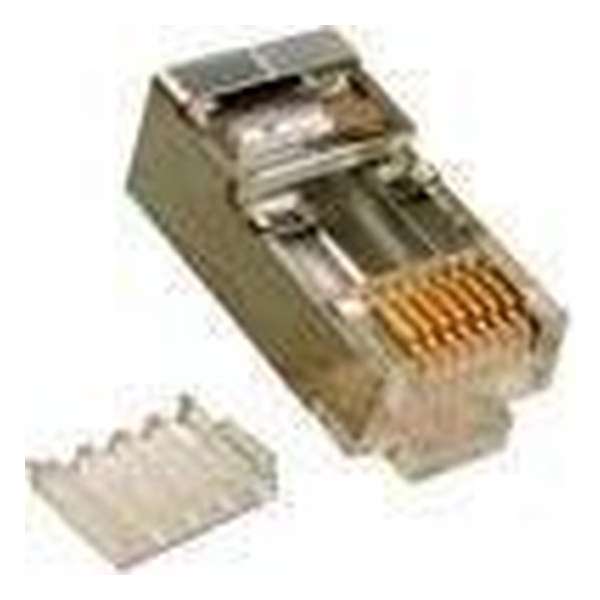 Intronics Shielded CAT6 RJ-45 connector voor kabel met soepele en massieve aders in zakje 25 stuks