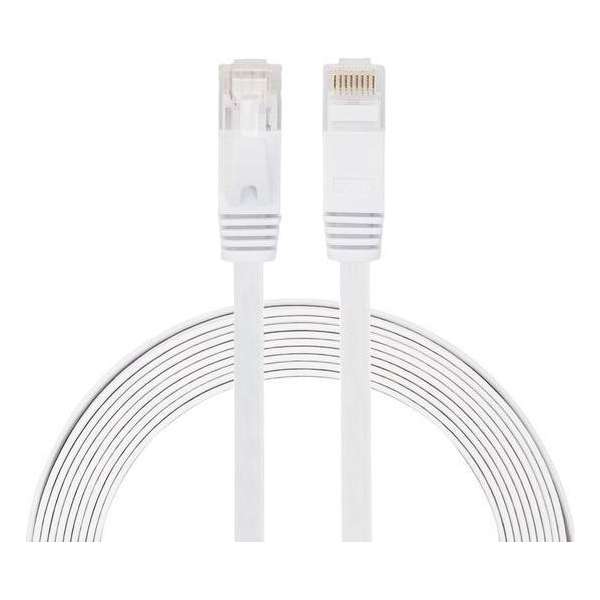 3m CAT6 Ultra dunne Flat Ethernet netwerk LAN kabel (1000Mbps) - Wit