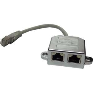 DELTACO 679-F, RJ45 2x RJ45 kabeladapter/verloopstukje