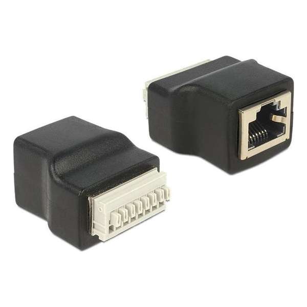 DeLOCK 65527 kabeladapter/verloopstukje RJ45 Zwart, Zilver