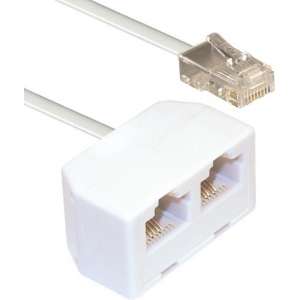 Transmedia RJ45 - RJ45 4-aderige ISDN telefoon splitter / wit - 5 meter