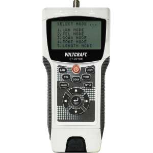 Kabeltester VOLTCRAFT CT-20TDR Geschikt voor Afgeschermde/niet-afgeschermde kabels, CAT3, CAT4, CAT5, CAT5e, CAT6, coa