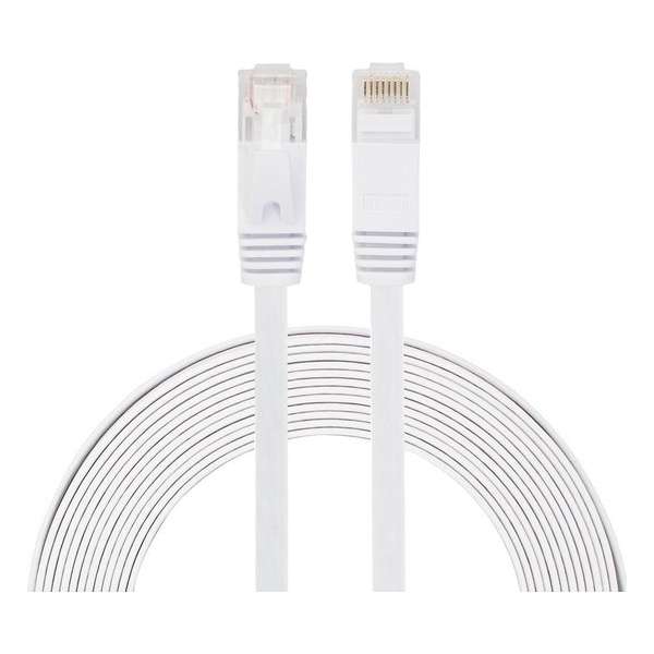 3M Ethernet Netwerk Kabel CAT6 | Gold Plated |  Wit / White |  Tot 1GBps | Platte RJ45 LAN Kabel| Premium Kwaliteit