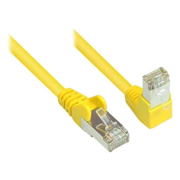 S-Impuls S/FTP CAT6 Gigabit netwerkkabel haaks/recht / geel - 0,50 meter