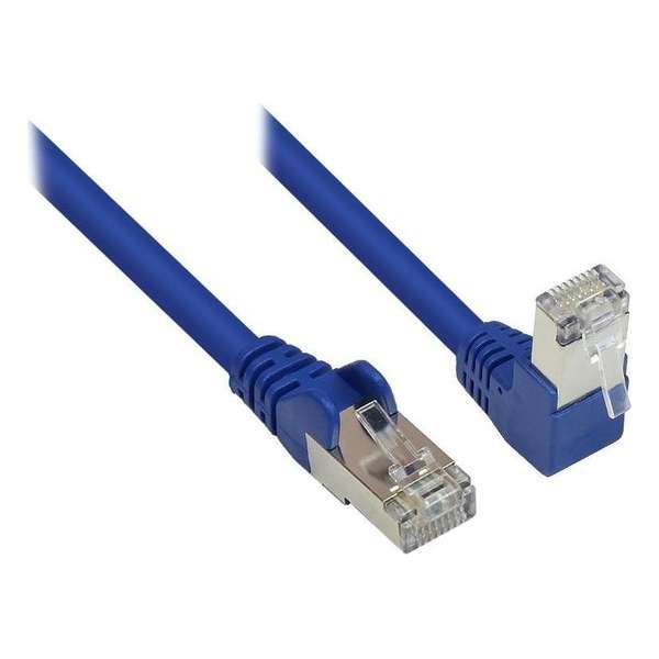 S-Impuls S/FTP CAT6 Gigabit netwerkkabel haaks/recht / blauw - 5 meter