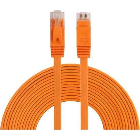 5m CAT6 Ultra dunne Flat Ethernet netwerk LAN kabel (1000Mbps) - Oranje