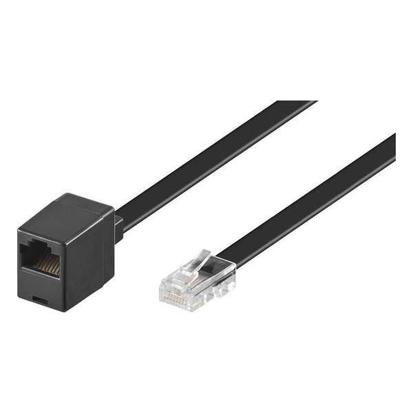 InLine RJ45 - RJ45 8-aderige ISDN telefoon verlengkabel / zwart - 10 meter