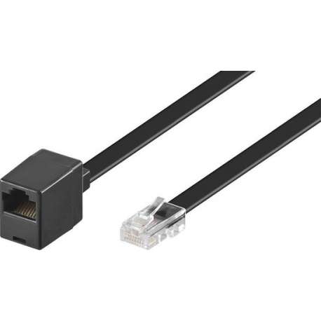 InLine RJ45 - RJ45 8-aderige ISDN telefoon verlengkabel / zwart - 10 meter