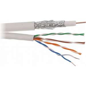 Coax combikabel RG6 Geschikt voor CAI-TV en Satelliet + UTP Cat.5e 5m