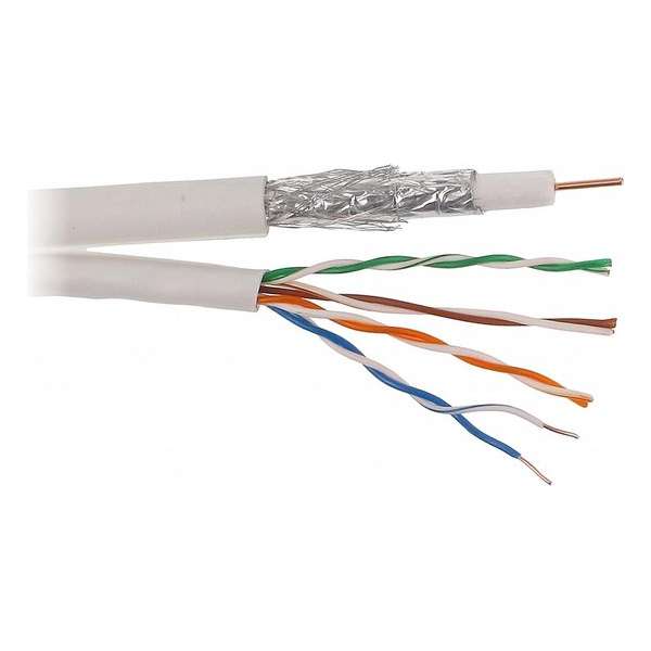 Coax combikabel RG6 Geschikt voor CAI-TV en Satelliet + UTP Cat.5e 5m