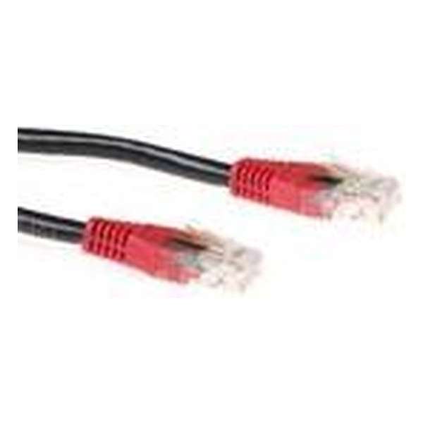 ACT Zwarte 3 meter UTP CAT6 patchkabel cross met RJ45 connectoren