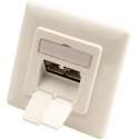 Value Cat.6a Flush Mount Wall Jack, STP, vertical white