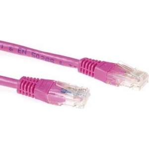 ACT CAT6A UTP 0.5m netwerkkabel 0,5 m U/UTP (UTP) Roze