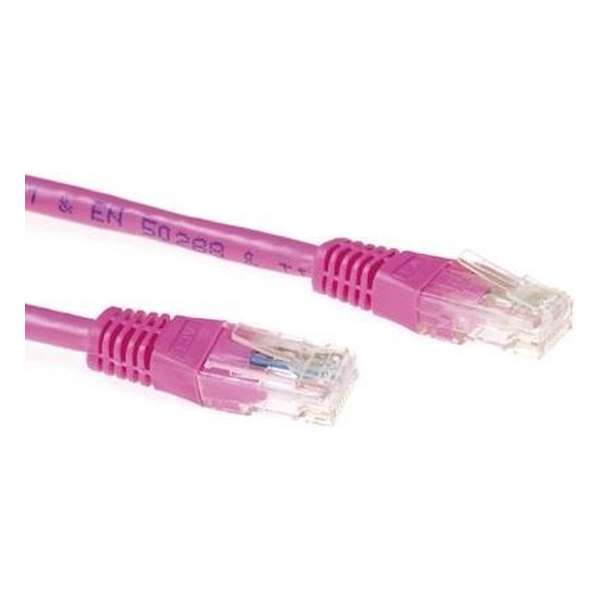 ACT CAT6A UTP 0.5m netwerkkabel 0,5 m U/UTP (UTP) Roze