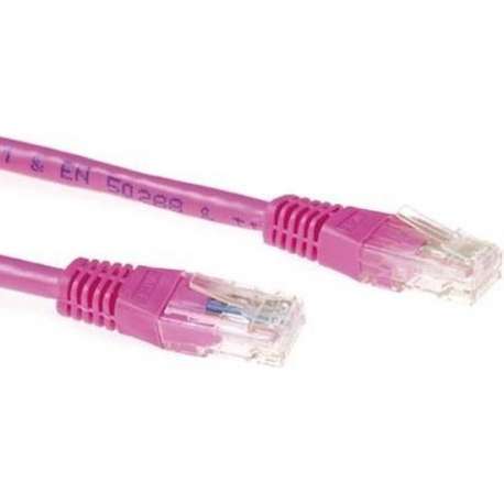 ACT CAT6A UTP 0.5m netwerkkabel 0,5 m U/UTP (UTP) Roze