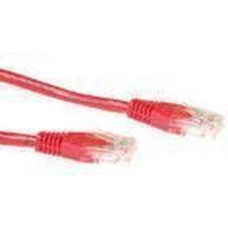 Cat6A UTP patchkabel- Kabel: UTP CAT6A- Kleur: Rood- Connectoren: RJ-45- Contacten: 50 goud- Mantel: PVC