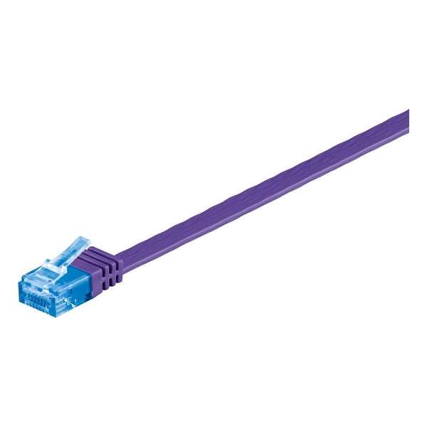 Wentronic 96346 5m Cat6a U/UTP (UTP) Violet, Blauw netwerkkabel