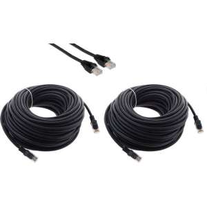 UTP kabel zwart 10 meter - CAT 5 - RJ 45 male - 2 stuks