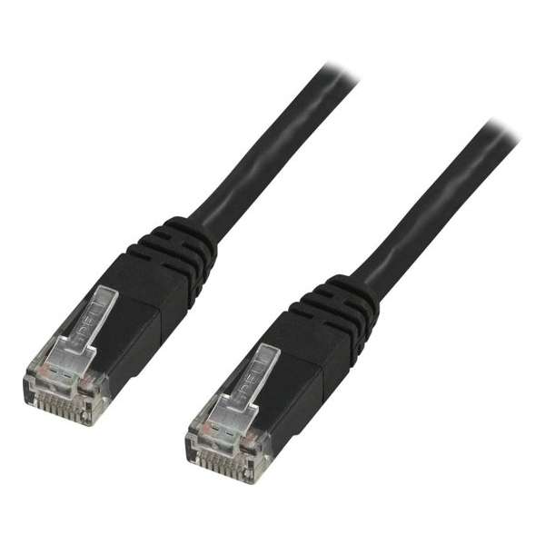 DELTACO TP-620S, Netwerkkabel RJ45 Cat.6 U/UTP 100% Koper Zwart, 20m