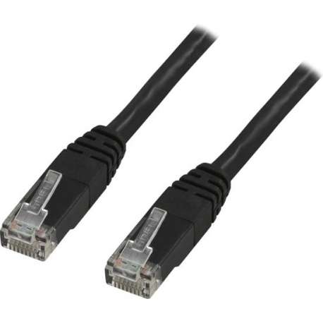 DELTACO TP-620S, Netwerkkabel RJ45 Cat.6 U/UTP 100% Koper Zwart, 20m