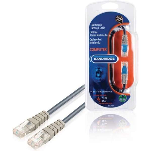 Bandridge BCL7007 - Cat 5 UTP-kabel - RJ45 - 7.5 m - zwart