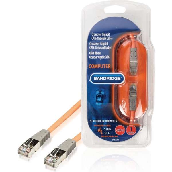 Bandridge BCL7705 - Netwerkkabel - RJ45 - 5 m - Oranje