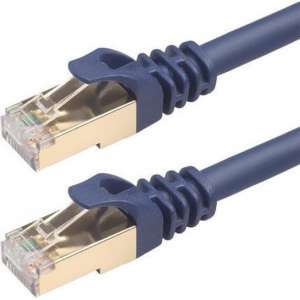 By Qubix internetkabel - CAT8 Ethernet LAN kabel - 7,6 meter - RJ45 - donkerblauw