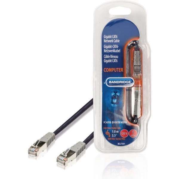 Bandridge BCL7501 - Netwerkkabel - RJ45 - 1 m - Zwart